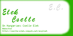 elek cselle business card